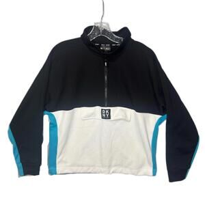 DKNY Sport Women's Medium 1/4 Zip Colorblock Pullover Sweatshirt